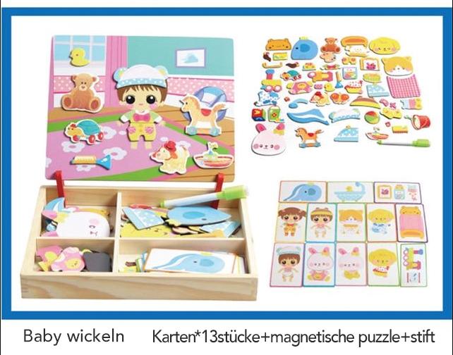 Baby Magnetic Puzzle Toy Holzkiste-Vorschulerziehung Spielzeug