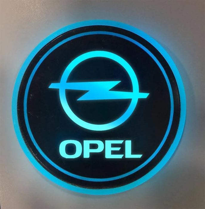 LED Farbwechsel Auto Cup Holder Lichter mit Logo zwei Stück