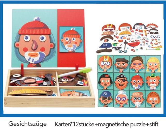 Baby Magnetic Puzzle Toy Holzkiste-Vorschulerziehung Spielzeug