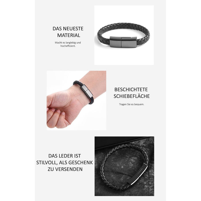 Leder Armband USB Schnellladekabel