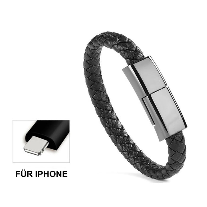 Leder Armband USB Schnellladekabel